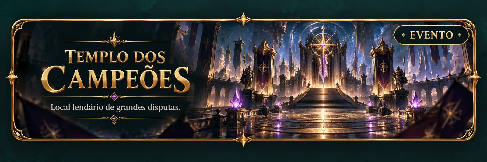 Templo dos Campeões: Arena de duelos com ranking e prêmios.
